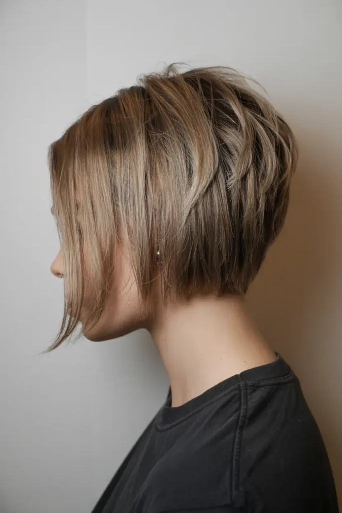 2. Textured Stacked Bob