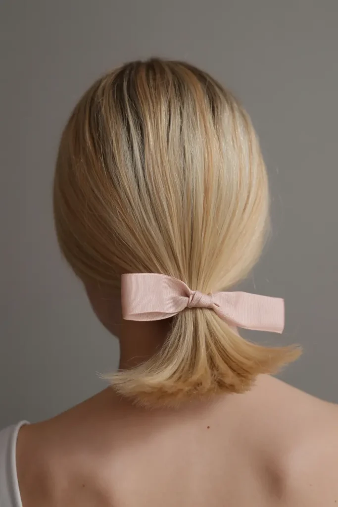 20. Chin Length Bob with Ribbon