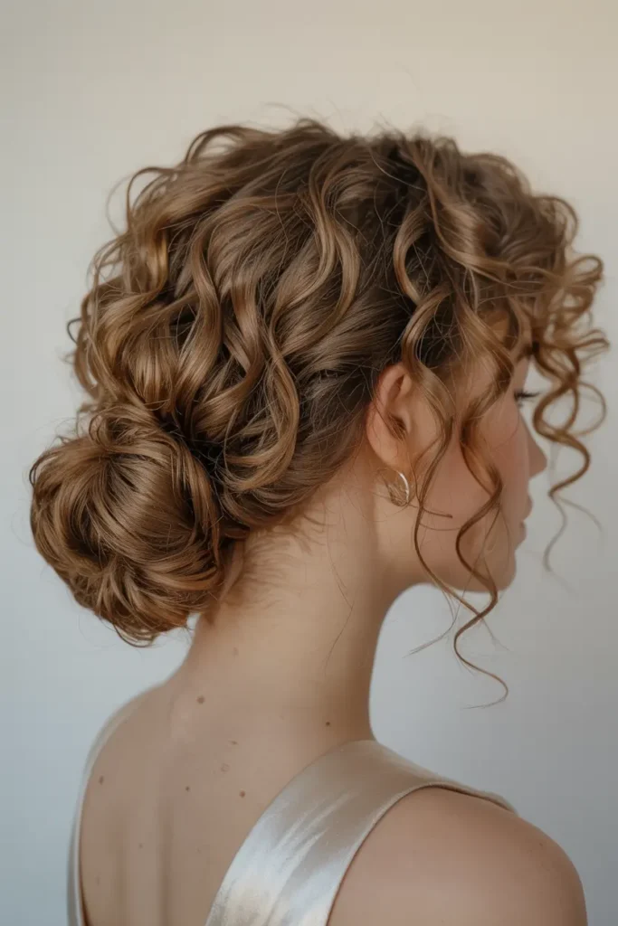 20. Curly Low Bun with Volume