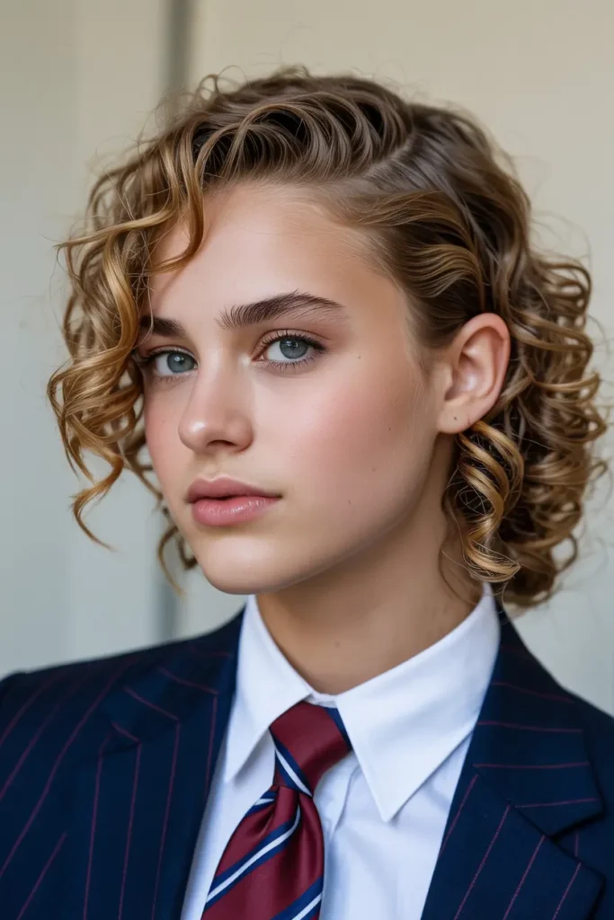 20. Side Swept Curly Tuck