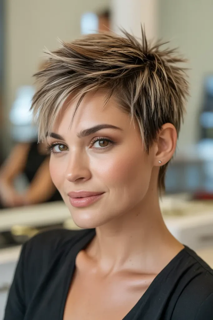 30 Short spiky haircuts for bold edgy hairstyles 22 22. Spiky Hair with Highlights