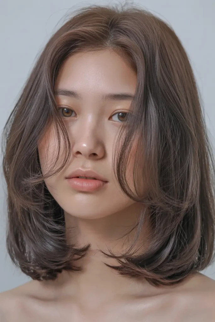 30 Korean Haircut for Chubby Face: Cute & Slimming Styles 45 23. Korean Low Layer Cut
