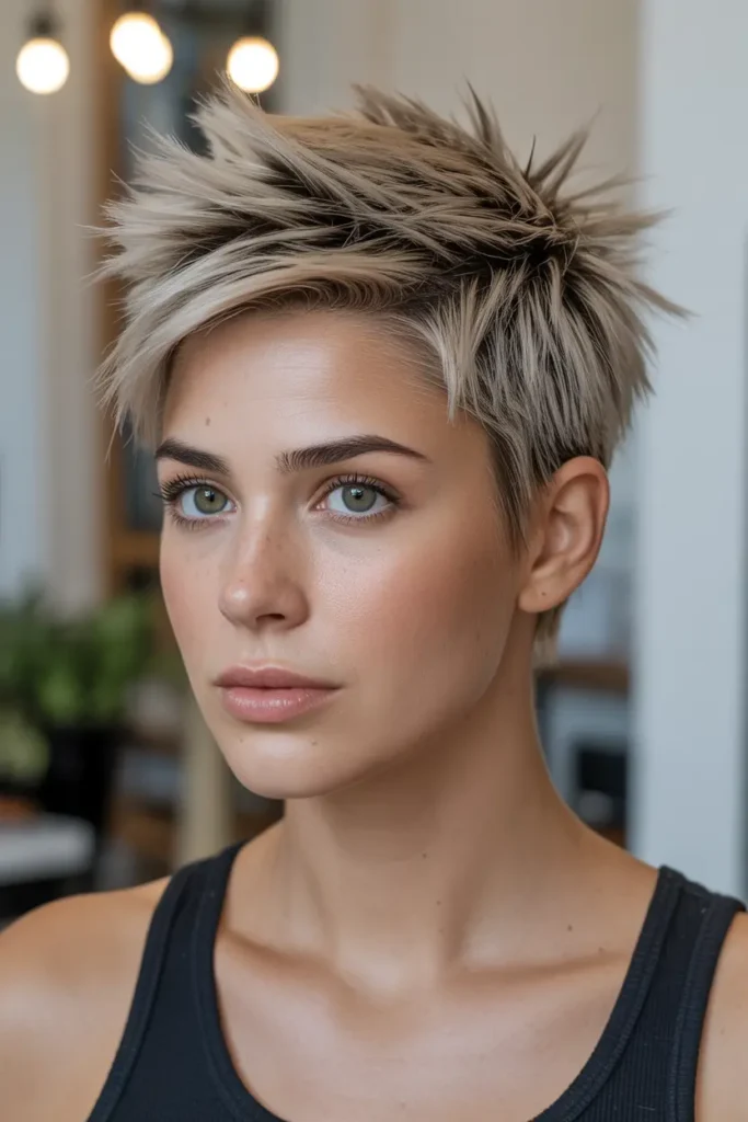 30 Short spiky haircuts for bold edgy hairstyles 27 27. Forward Brushed Spikes