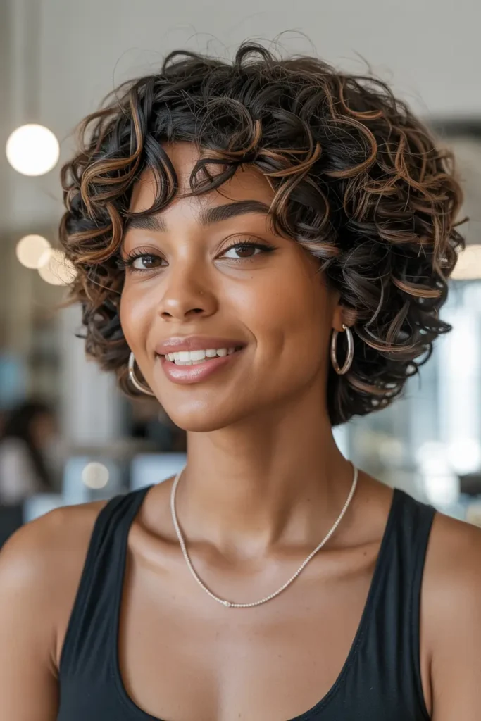 3. Short Coily Bob
