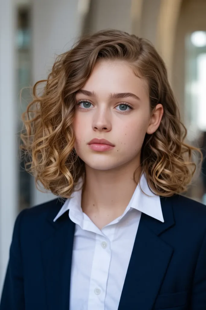 3. Side Parted Loose Curls