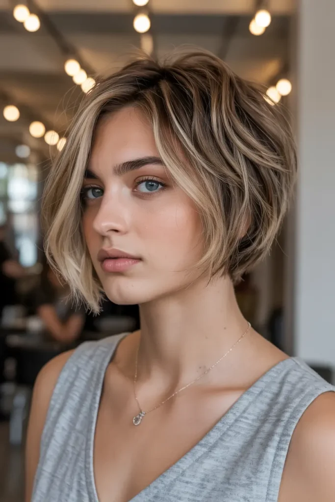 3. Textured Bob with Side Part 2