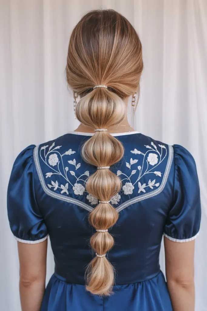 4. Bubble Braid Ponytail