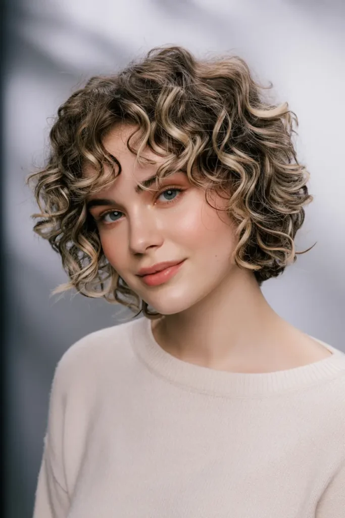 4. Curly Layered Bob