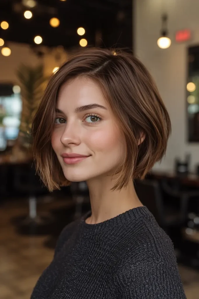 4. Italian Bob with Side Part