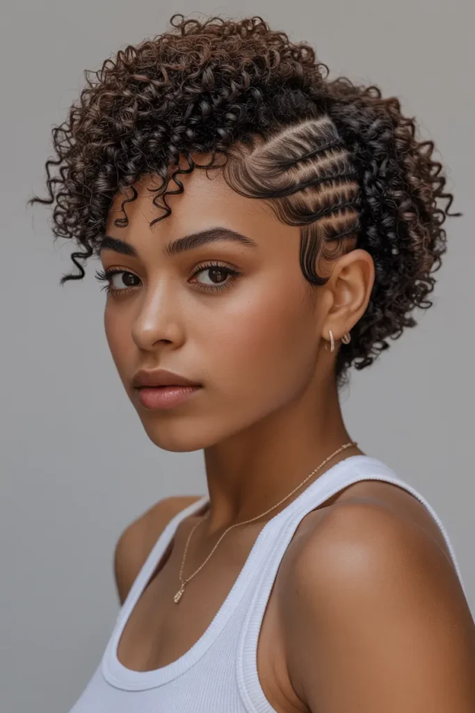 4. Side Parted TWA