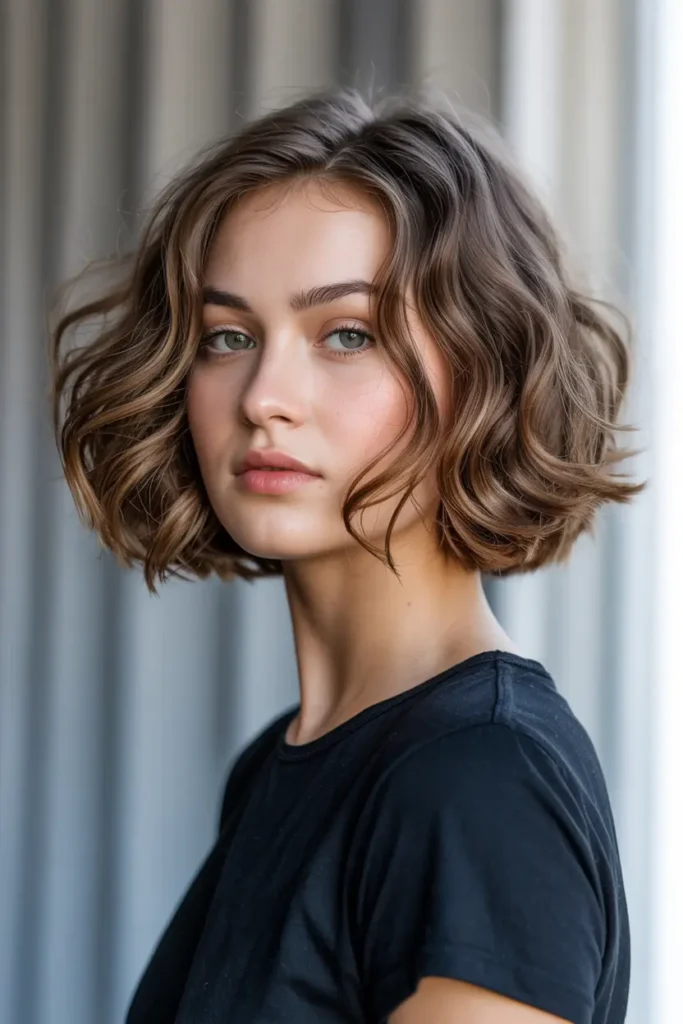 4. Wavy Choppy Bob
