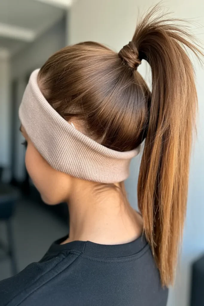 4.sleek high ponytail