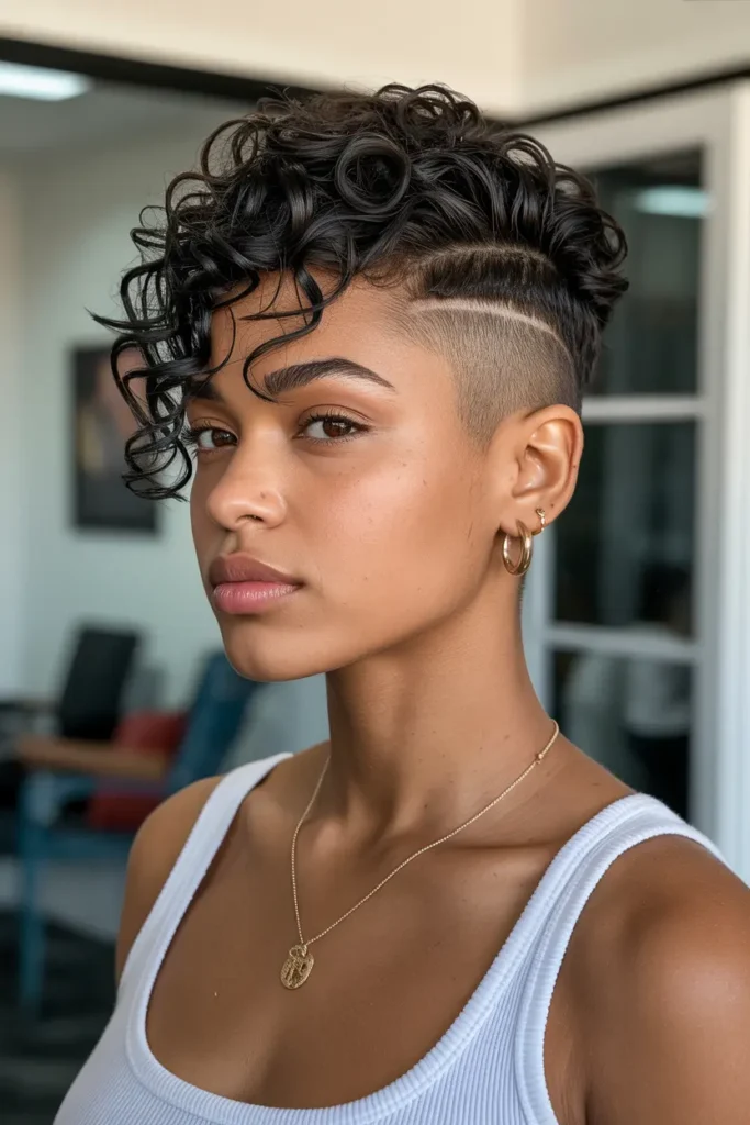 5. Curly Undercut Pixie