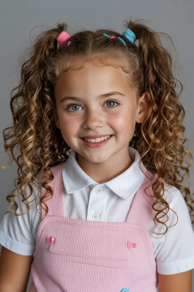 5. Double Curly Pigtails