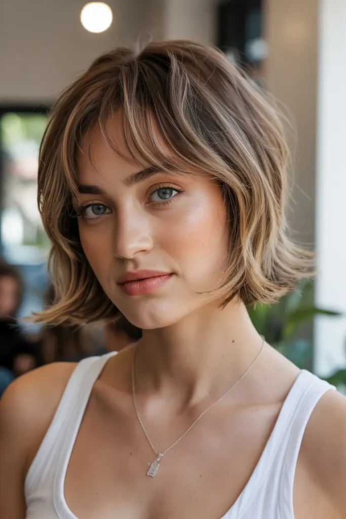 5. Layered Bob with Bangs