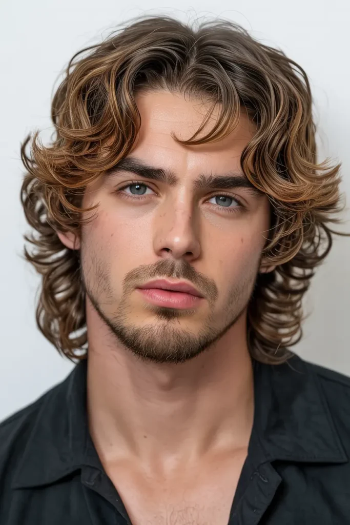 5. Wavy Curtain Mullet