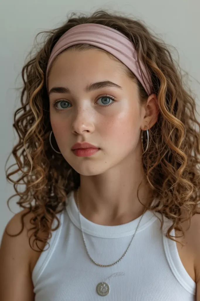 6. Curly Headband Style
