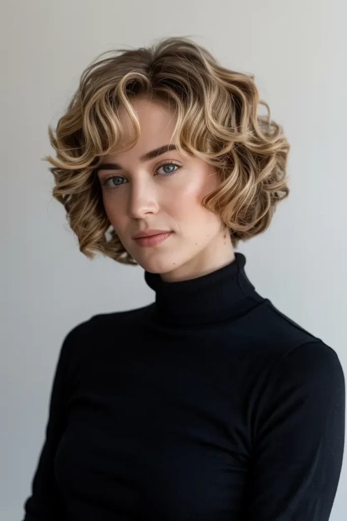 6. Curly Stacked Bob