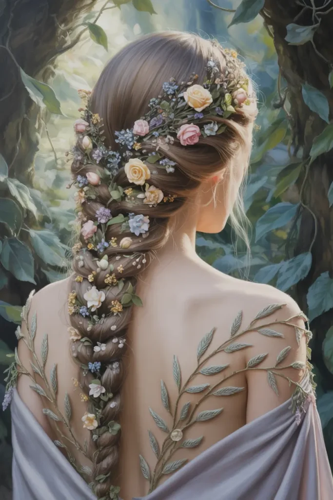 6. Floral Elven Updo