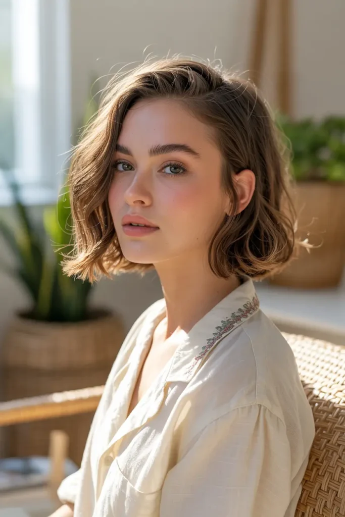 6. Side Parted Boho Bob