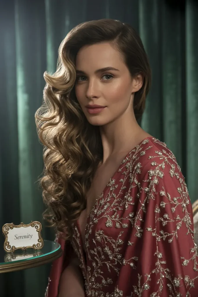 6. Side Swept Glam Curls