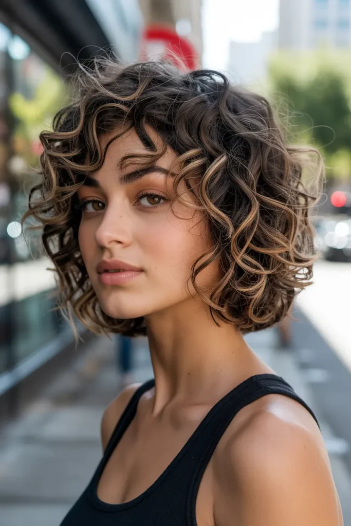 6. Textured Curly Bob