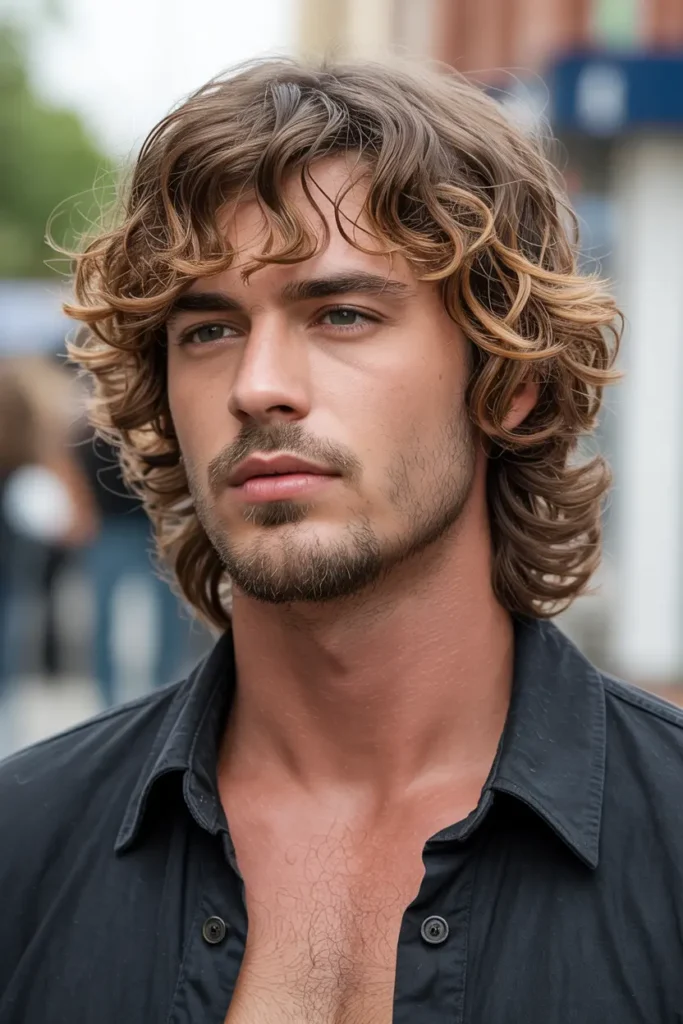 6. Wavy Shag Mullet
