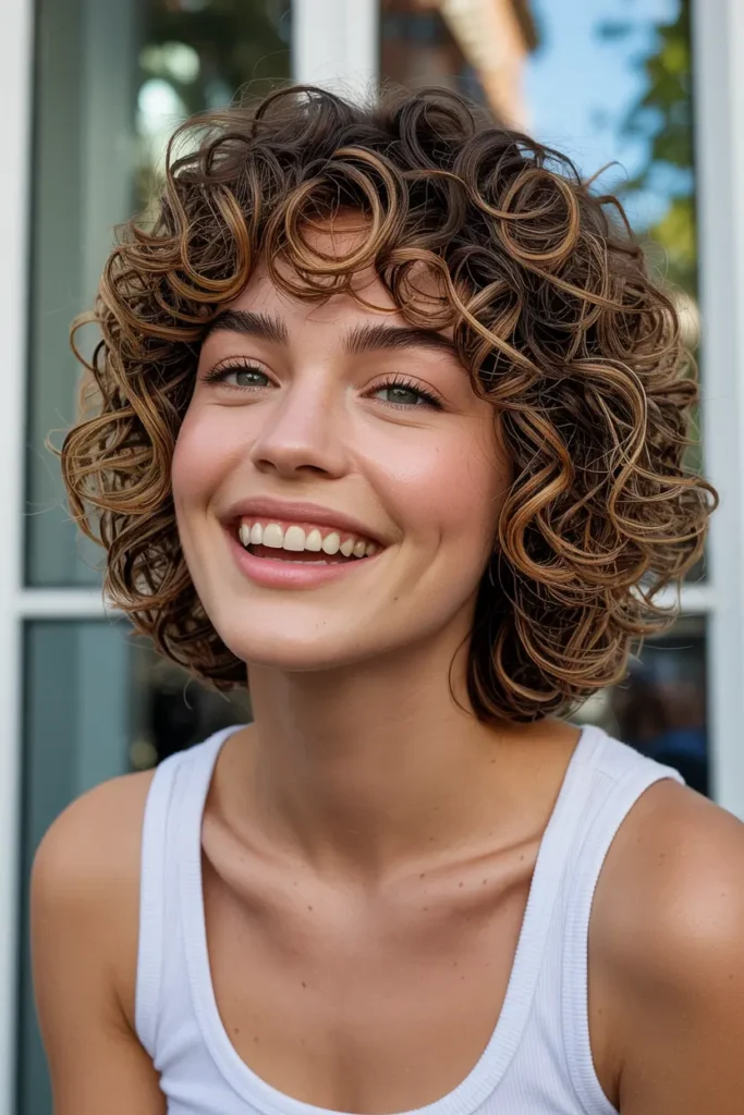 7. Curly Italian Bob