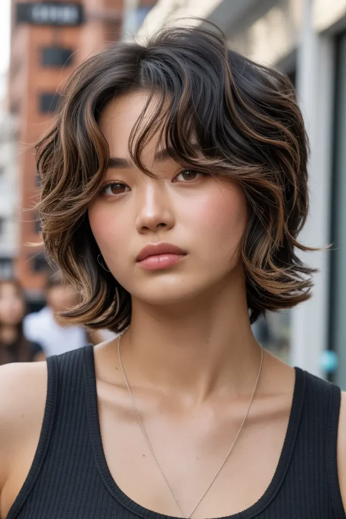 30 Korean Haircut for Chubby Face: Cute & Slimming Styles 13 7. Korean Shaggy Lob