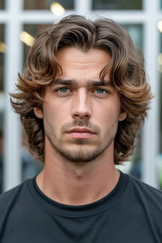 7. Layered Wavy Mullet