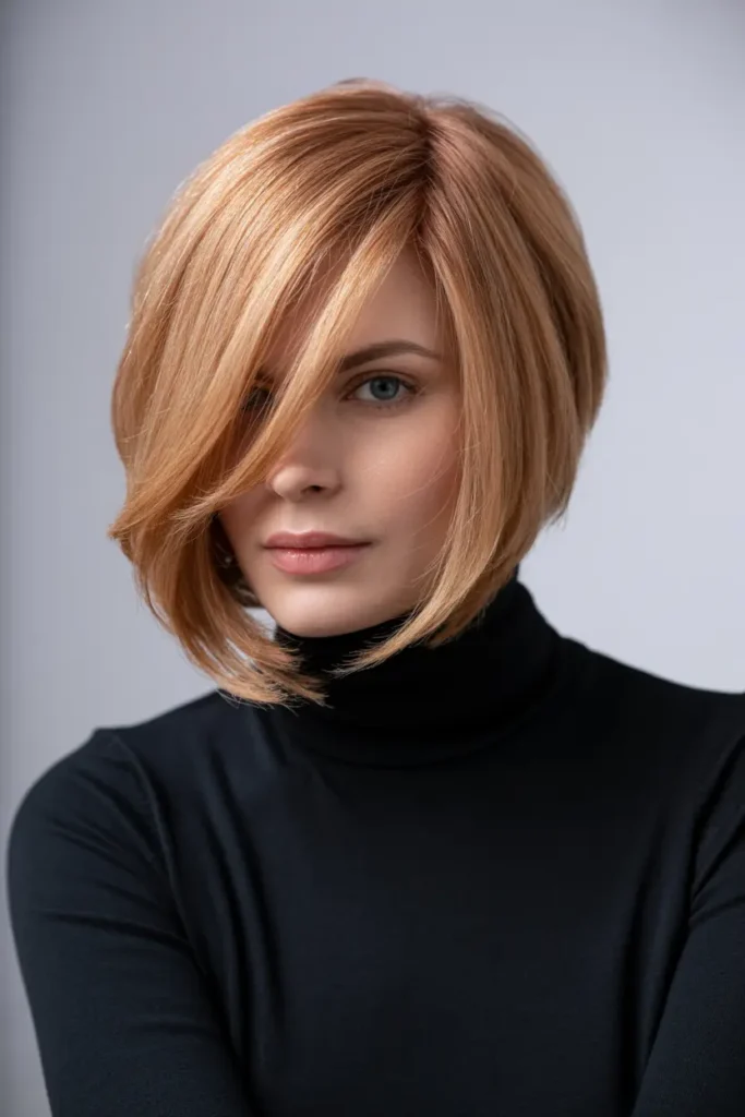 7. Side Swept Layered Bob