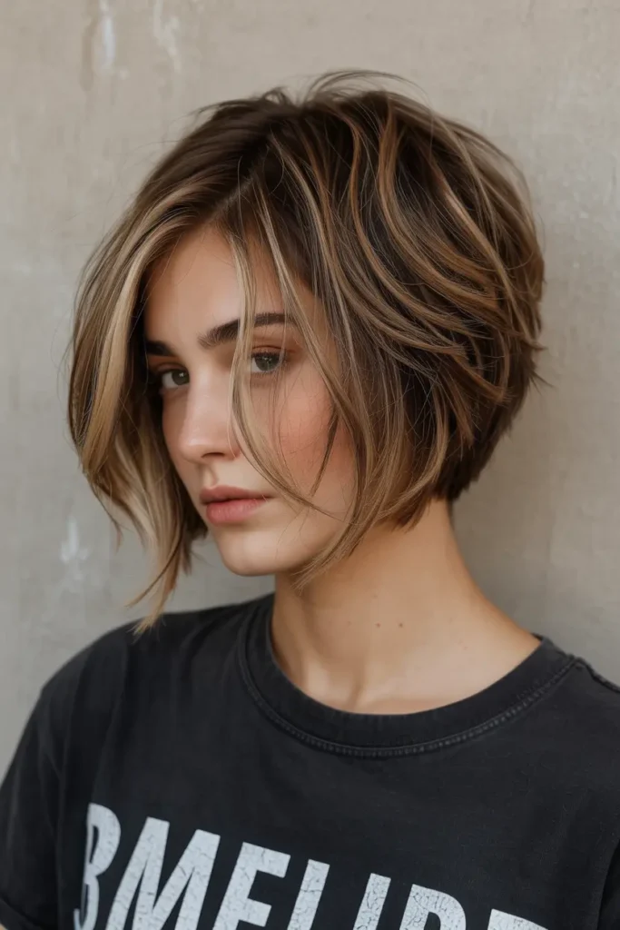 8. Choppy Stacked Bob