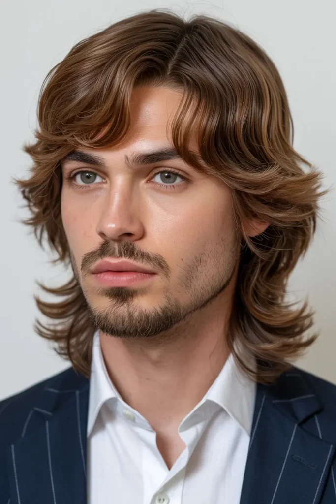 8. Layered Curtain Mullet