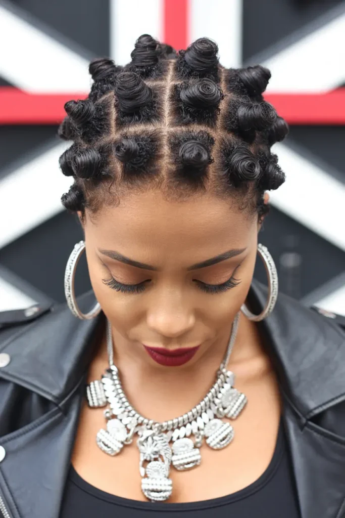 8. Short Bantu Knot Out