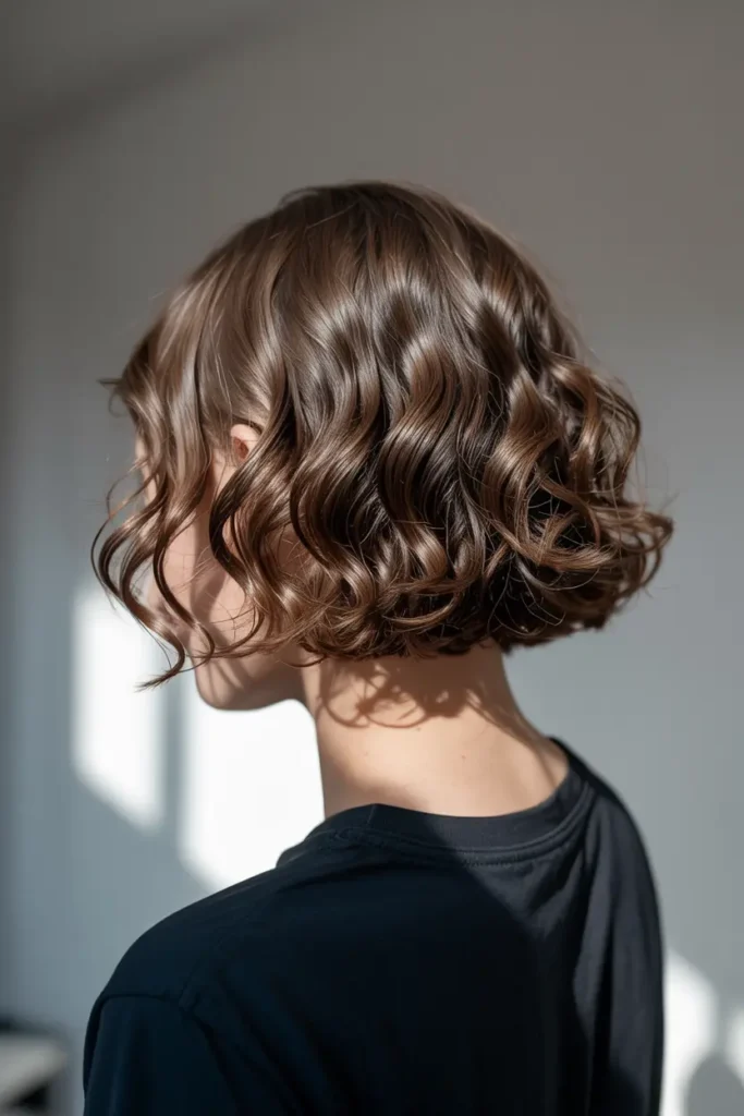 9. Curly Choppy Bob