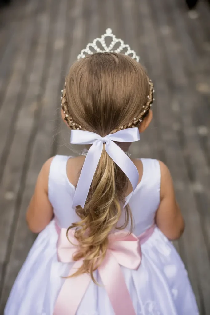 9. High Ponytail with Tiara