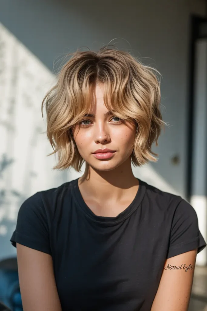 9. Sandy Blonde Shaggy Bob