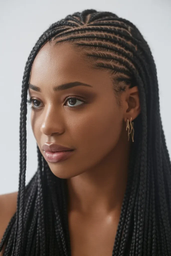 15 Stunning Fulani Braids Hairstyles to Elevate Your Look 27 10. Zig-Zag Fulani Braids