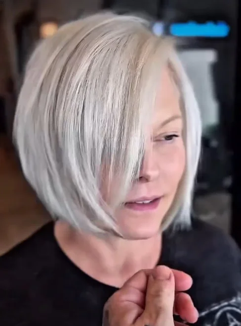 Stacked Bob with Side Part