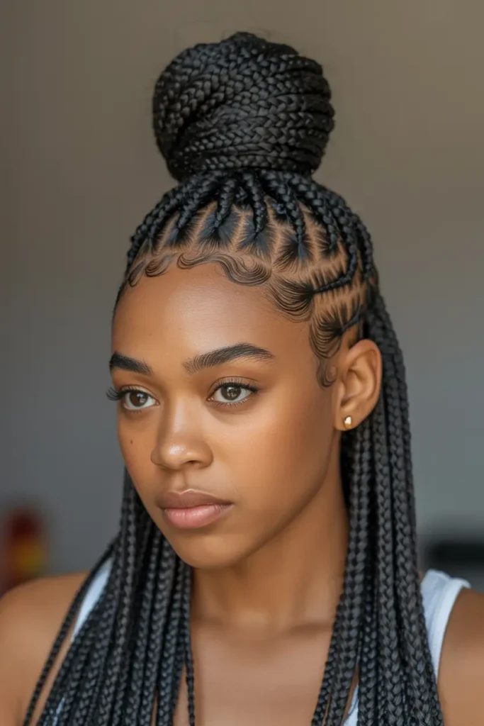 15 Stunning Fulani Braids Hairstyles to Elevate Your Look 31 12. Fulani Braids High Bun