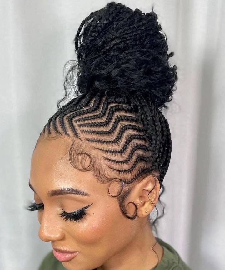 Fulani Braids High Bun