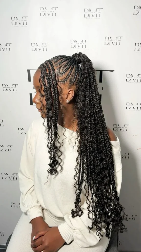 Fulani Braids Side Ponytail