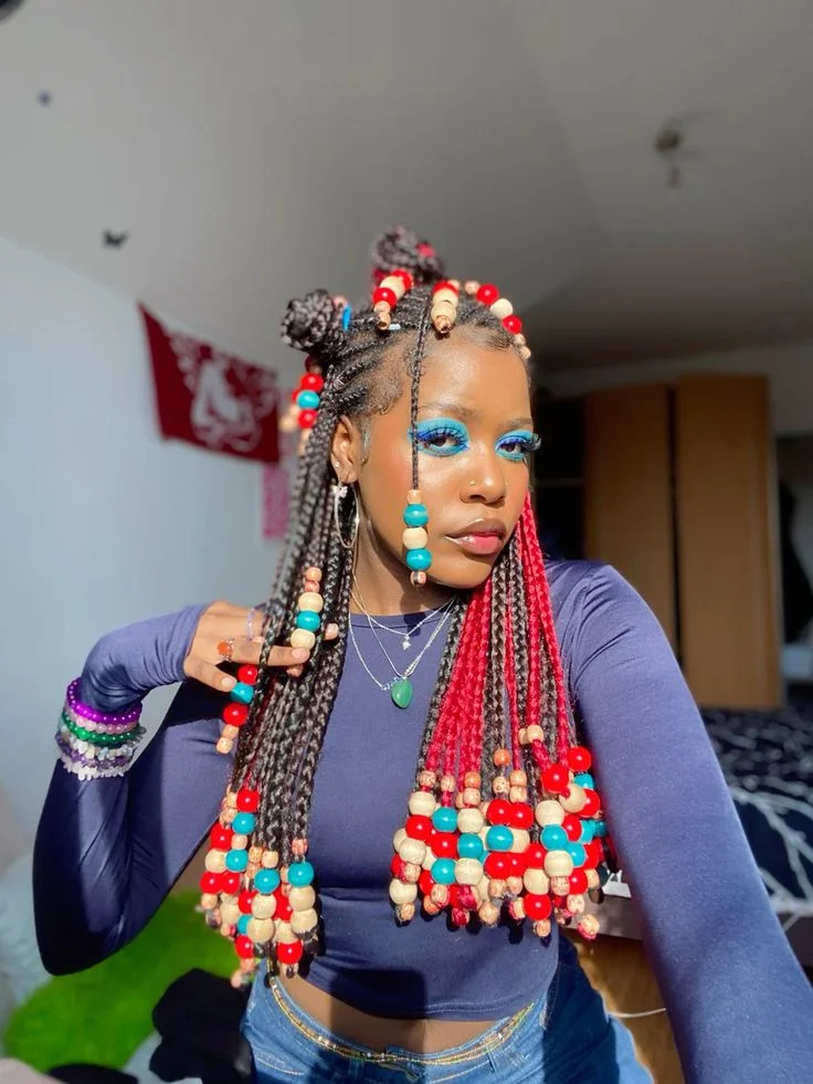 Fulani Braids with Yarn Accents