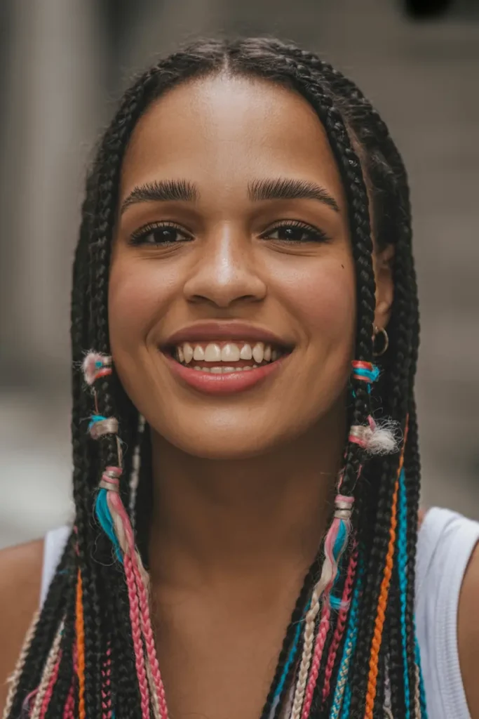 15 Stunning Fulani Braids Hairstyles to Elevate Your Look 41 15. Fulani Braids with Yarn Accents