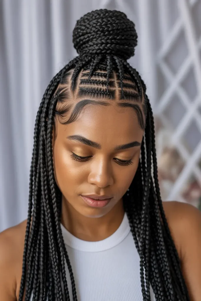 15 Stunning Fulani Braids Hairstyles to Elevate Your Look 3 2. Half-Up Fulani Braids