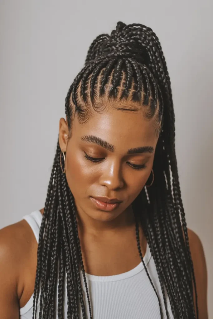 15 Stunning Fulani Braids Hairstyles to Elevate Your Look 5 3. Fulani Braids High Ponytail
