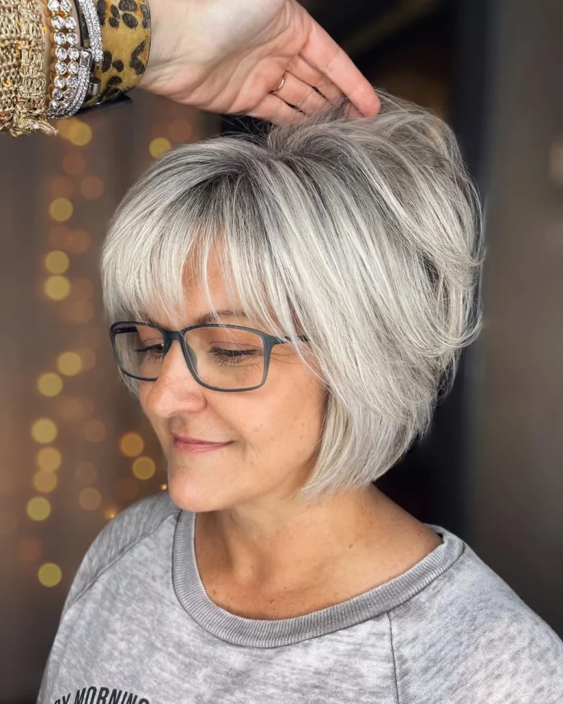 Stacked Bob with Bangs