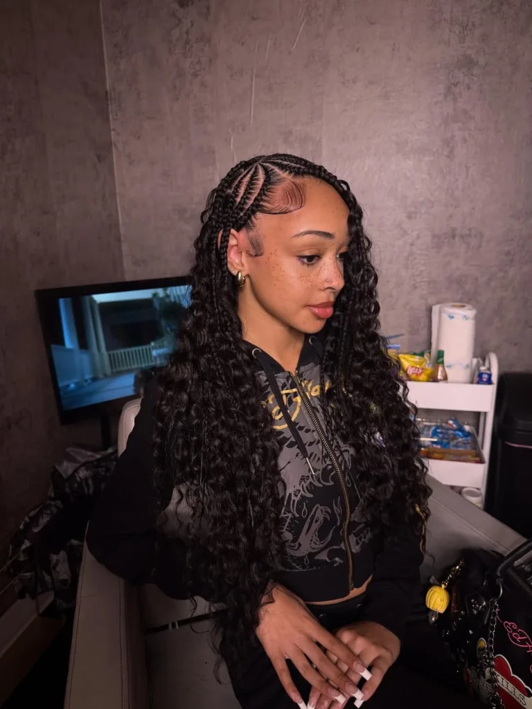 Side-Parted Fulani Braids
