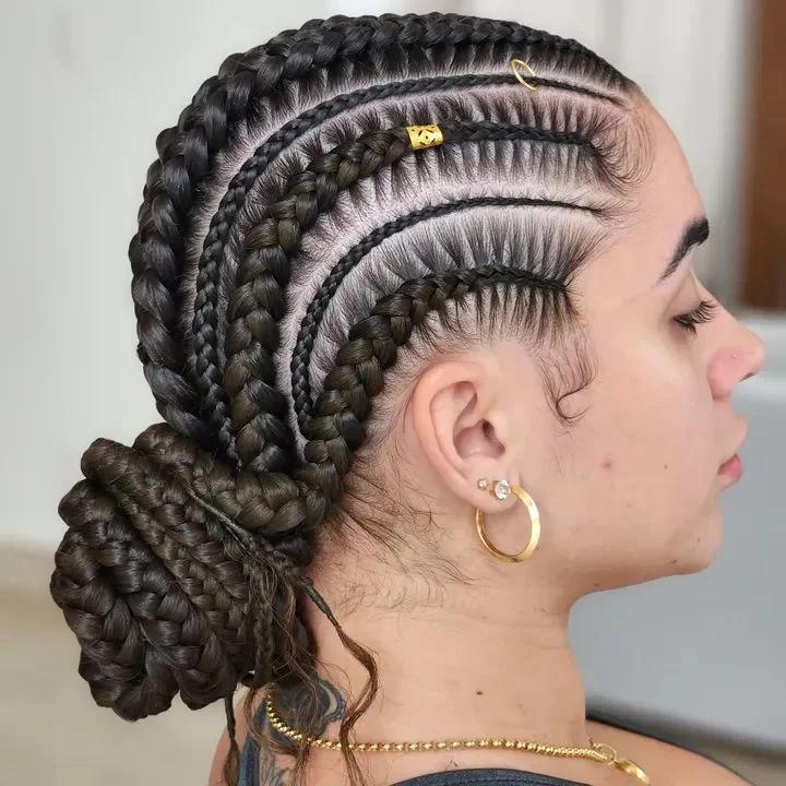 Fulani Braids Low Bun