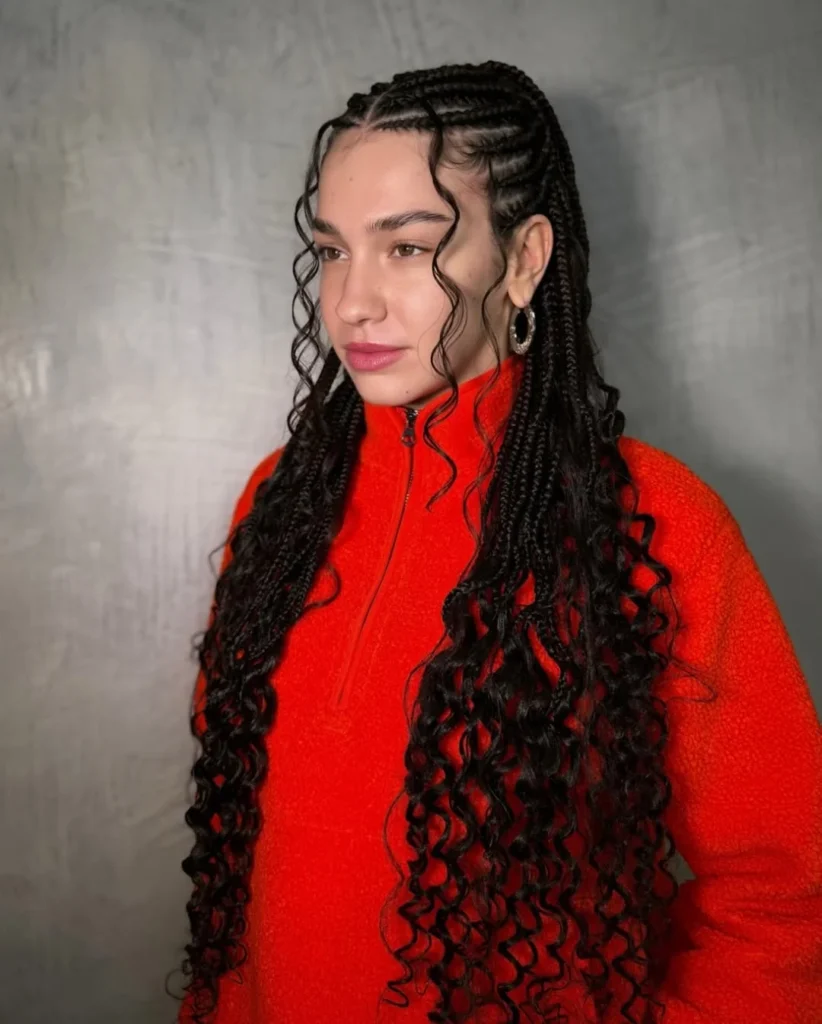 Fulani Braids with Curly Ends